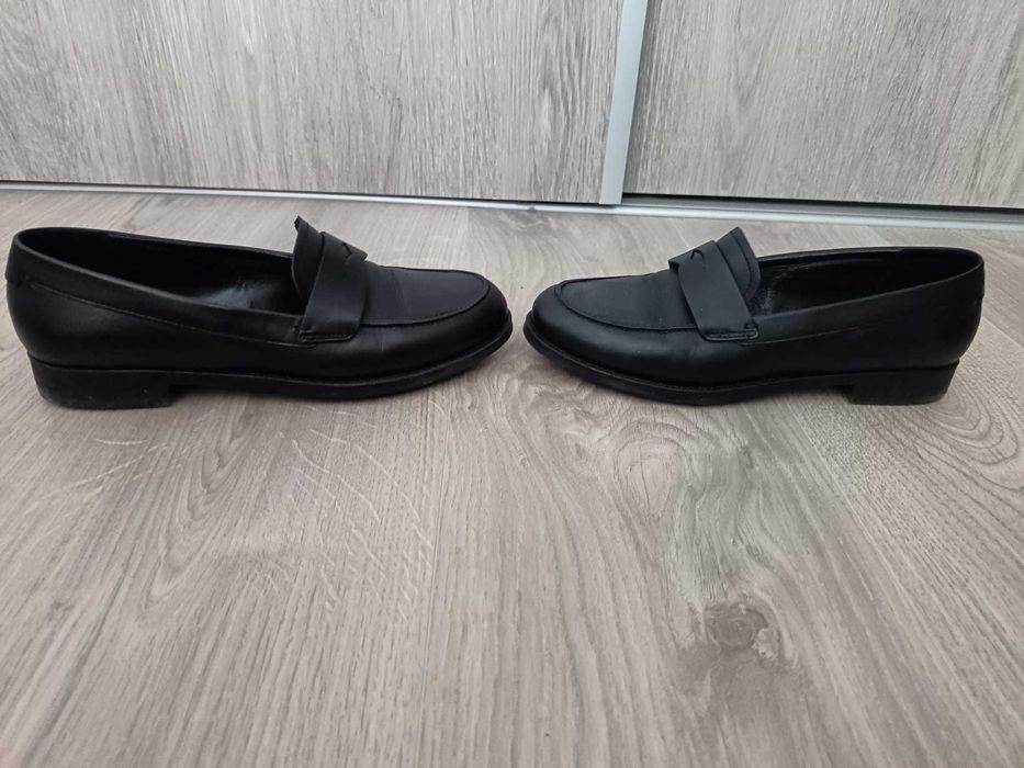 Pantofi mocasini dama Anna Cori negri din piele naturala marimea 38