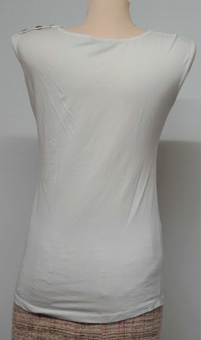 Top Balmain  alb  nasturi aurii marimea M