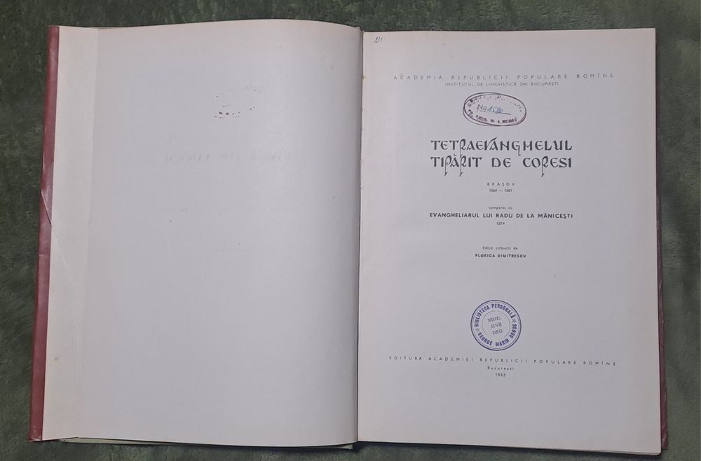 Tetraevanghelul tipărit de Coresi