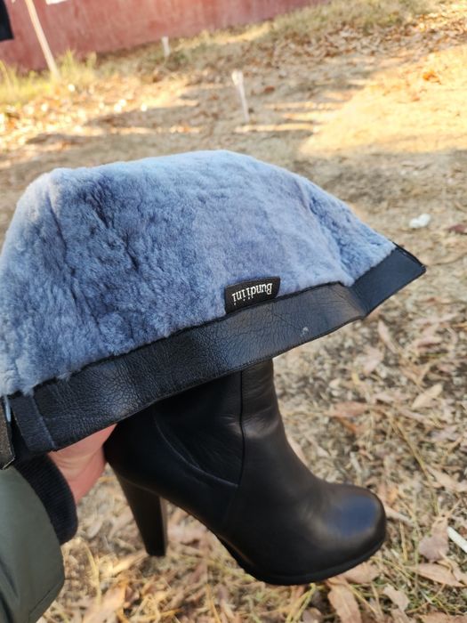 Кожаные сапоги с мехом