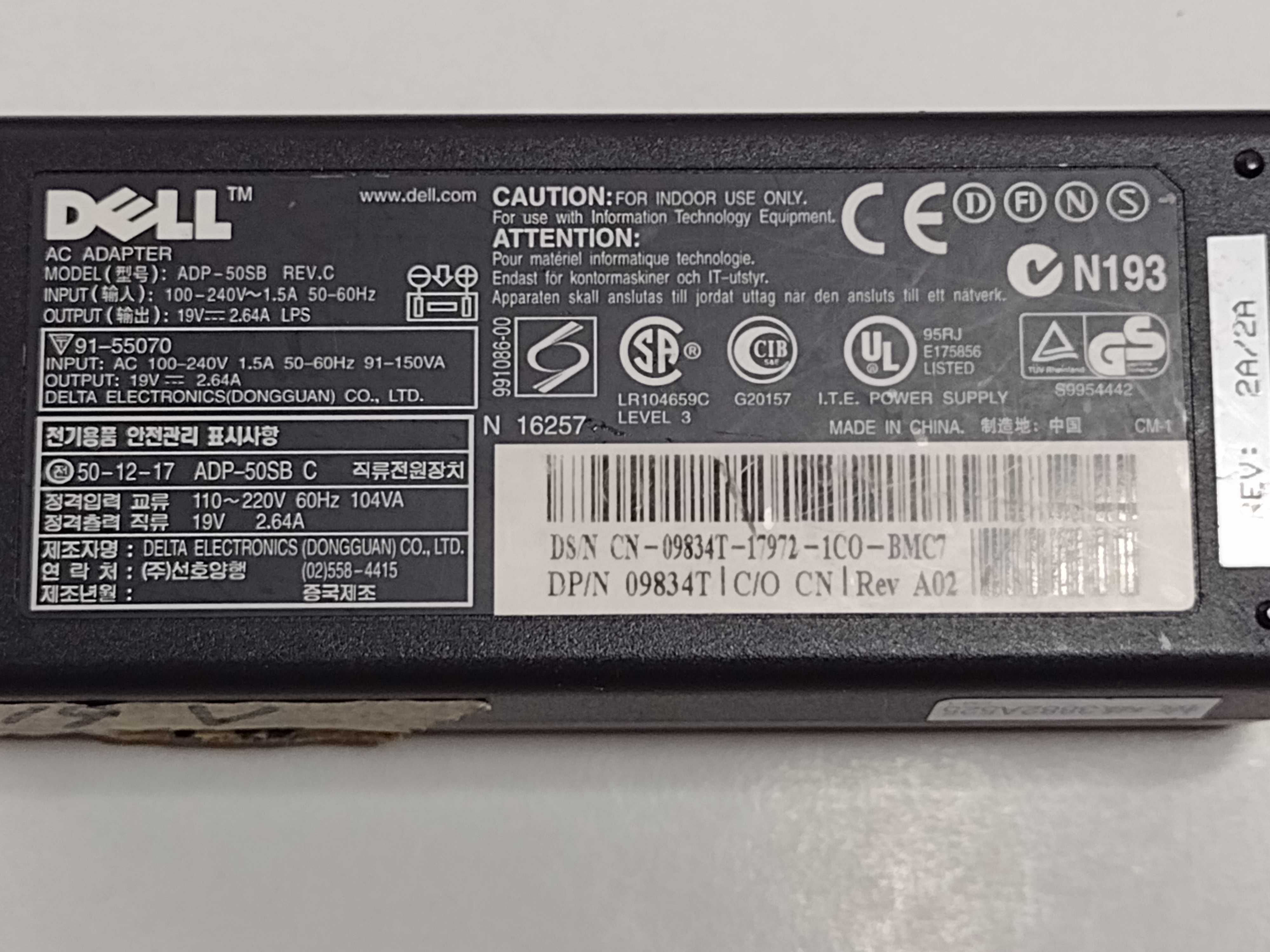 Incarcator alimentator original DELL ADP-50SB C 19V 2.64A 3pini M Type