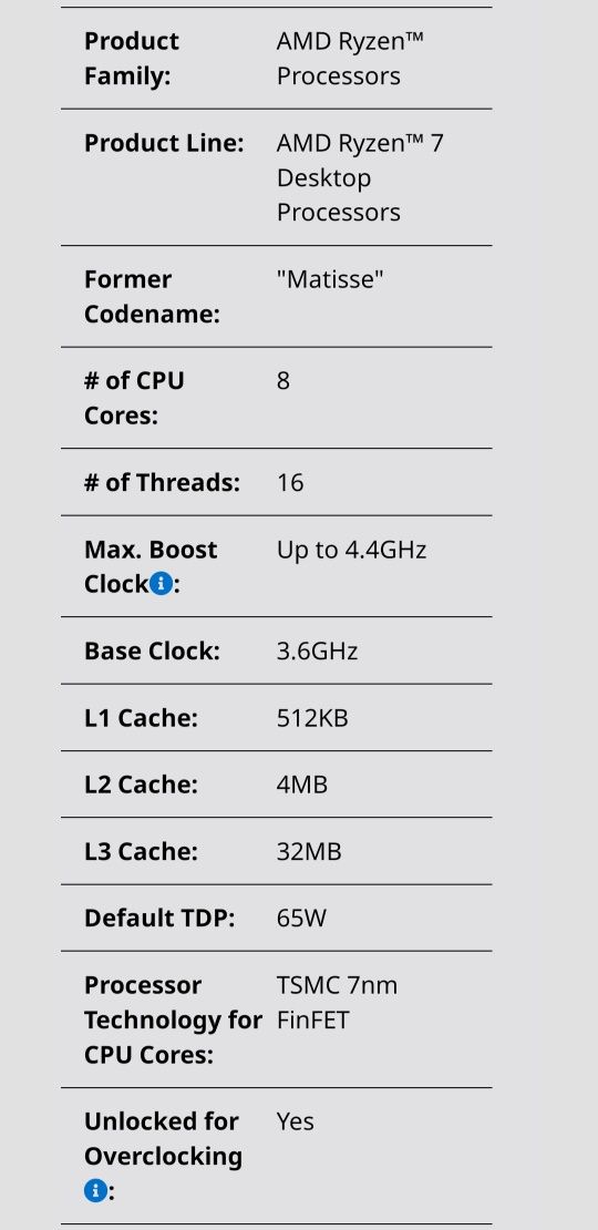 AMD RYZEN 7 3700X new