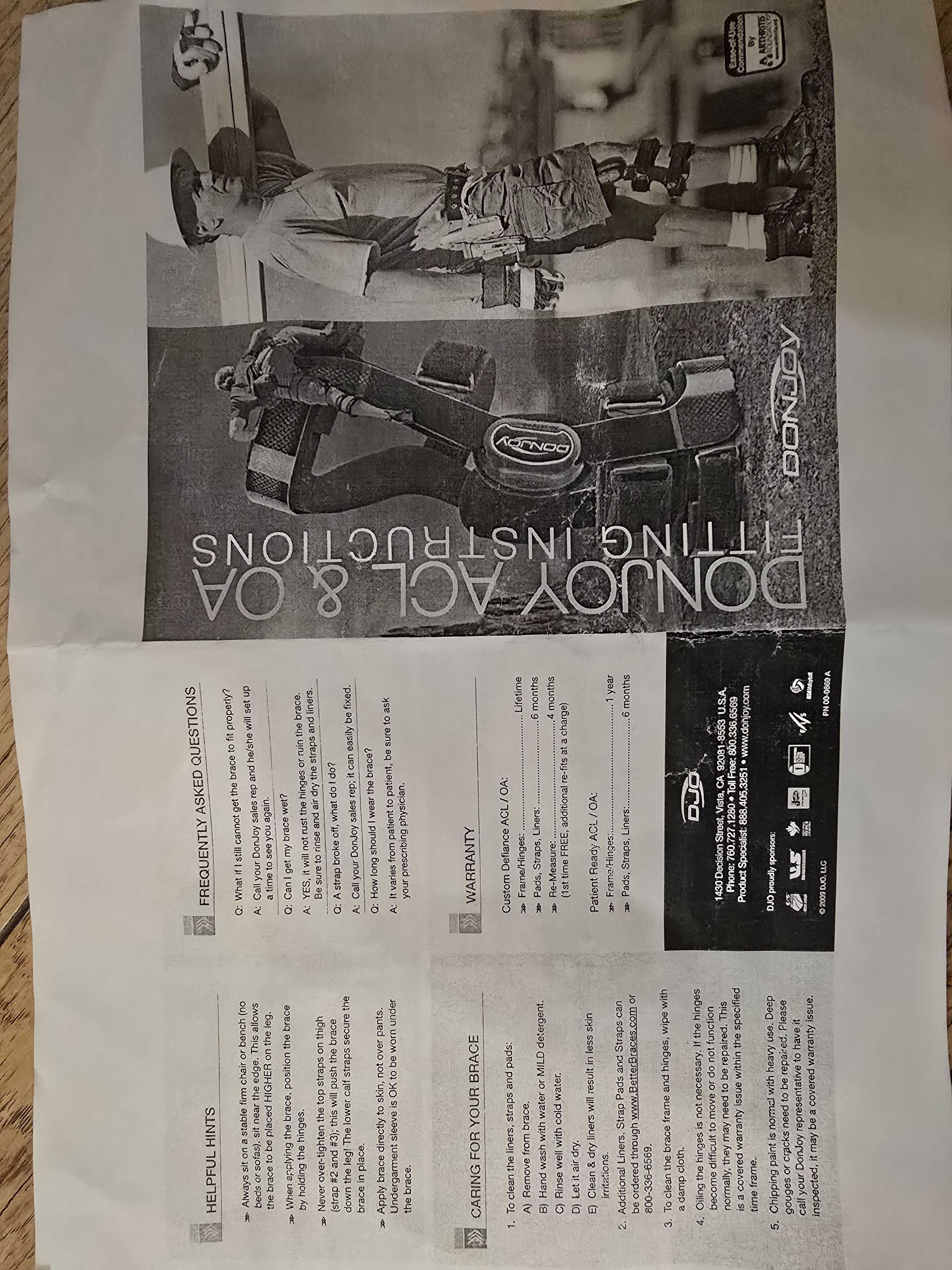 Donjoy Armor професионална ортеза за коляно за активен спорт, лява,  M