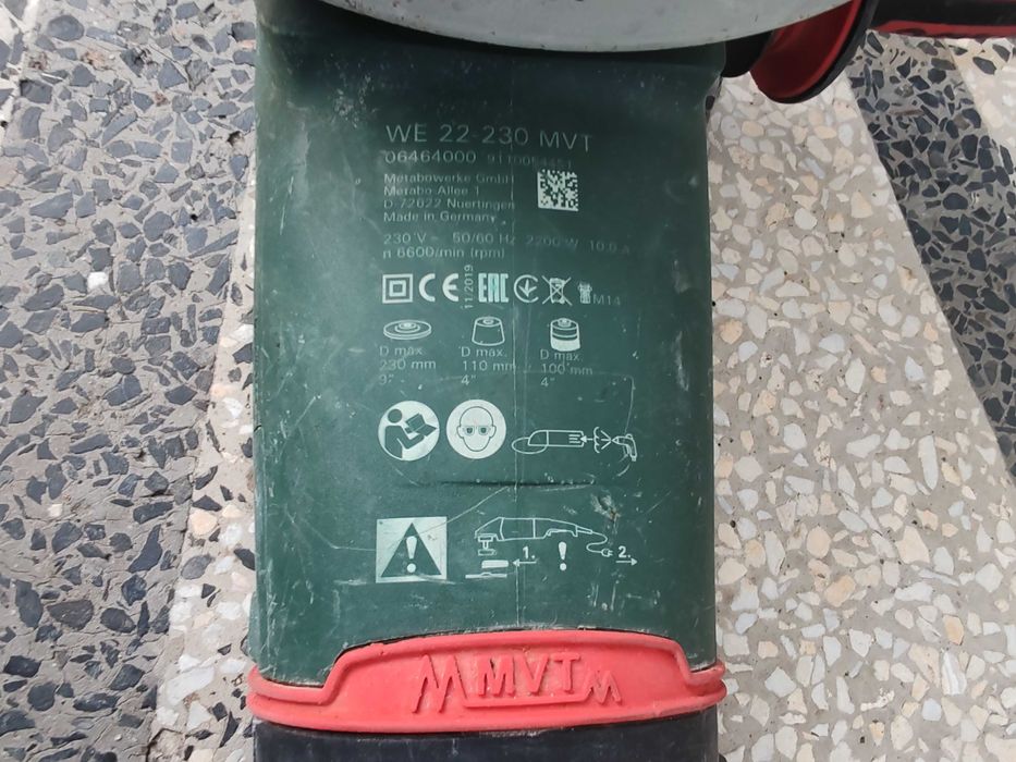 Metabo WE 22-230 MVT, 2200 W, 230 мм - електрически ъглошлайф