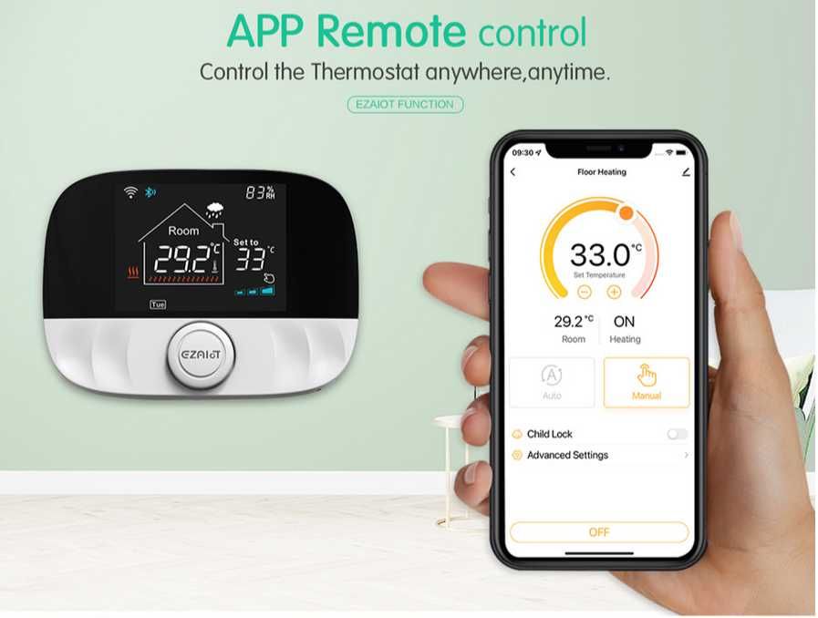 Termostat ambient centrala gaz, electrica, boiler, RF și WIFI, Tuya