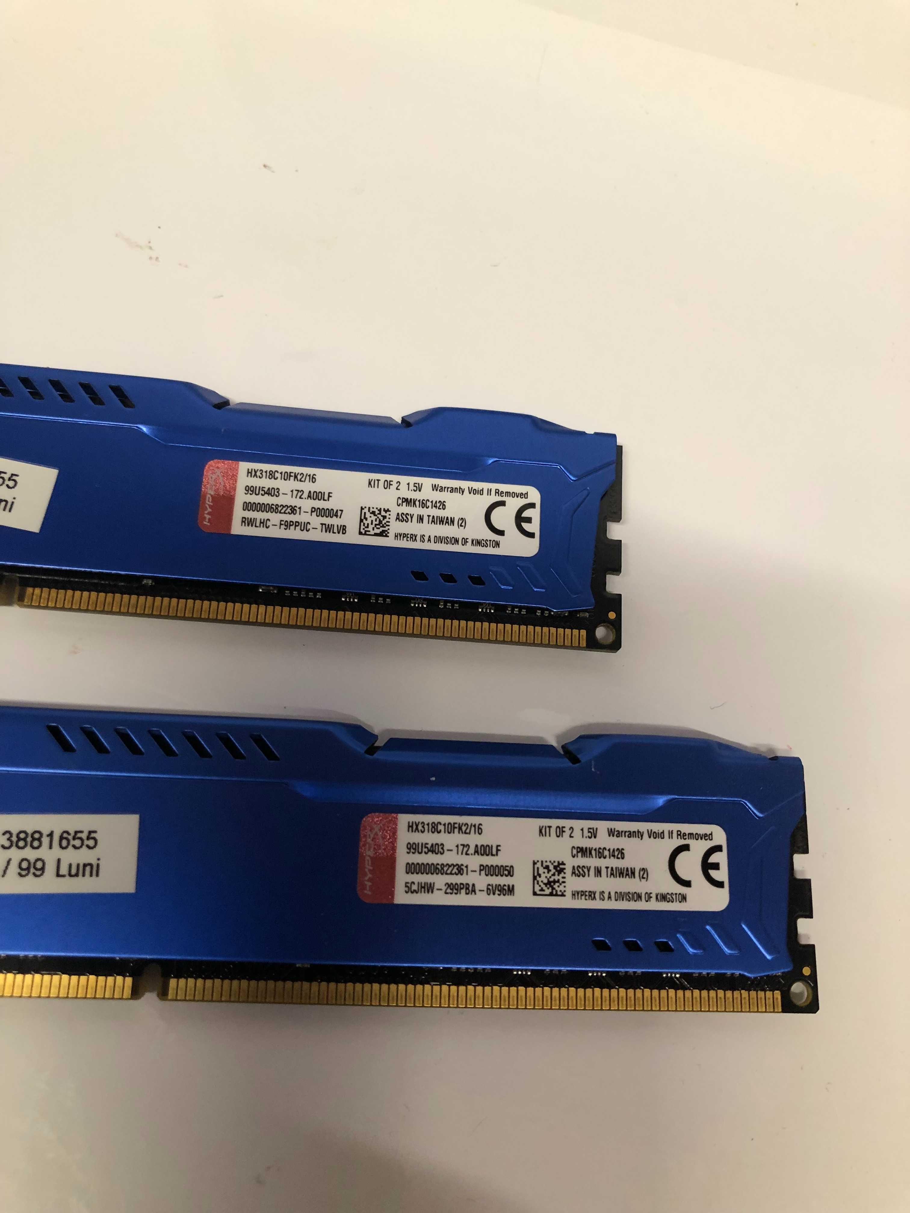 Memorie gaming Kingston Fury Blue 16GB, DDR3-1866, CL10, Dual Channel