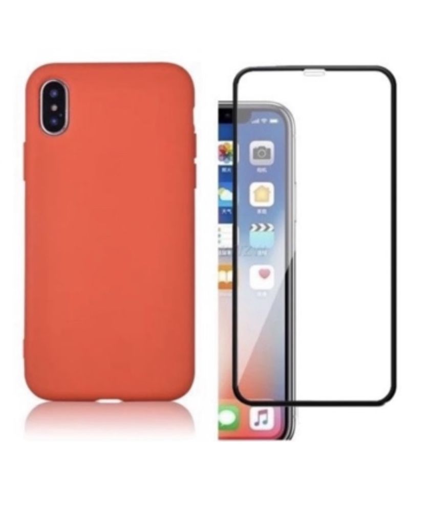 Husa Silicon X Level G si Folie Sticla Curved 21D Iphone X XS XR