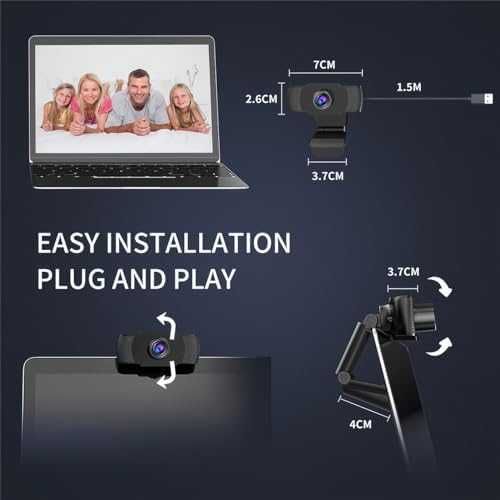 Нова Full HD 1080P Уеб камера Двойни Микрофони Лесна Инсталация за PC
