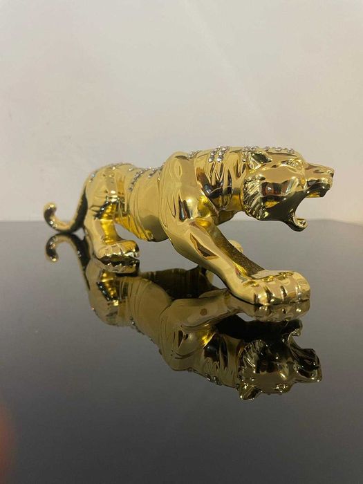 Vand tigru metalic, auriu, decoratiune feng shui