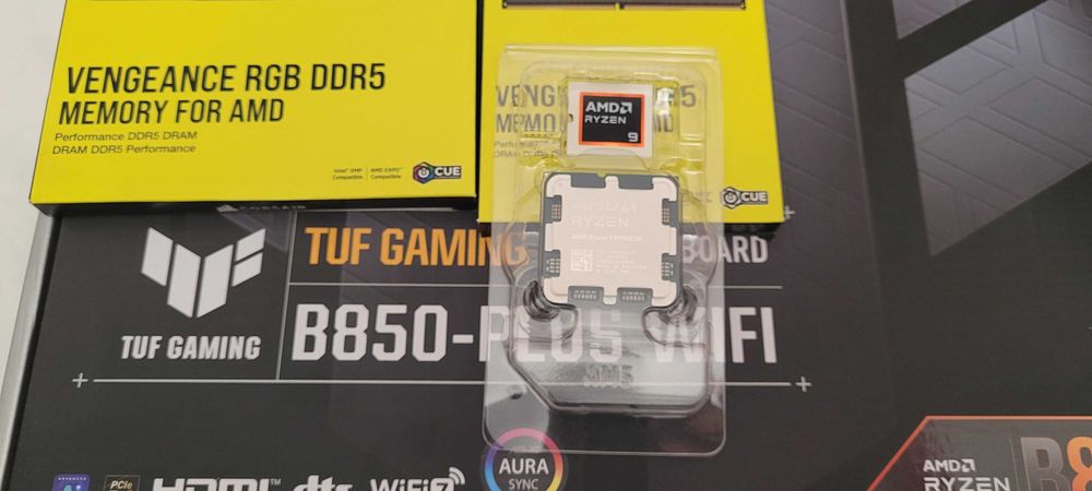 Kit gaming ryzen 9 9950x3d + TUF GAMING B850-PLUS WIFI + 64 gb 6000