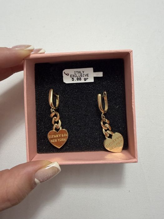 Золотые серьги Tiffany & Co 585 проба, 5.08 г, Италия
