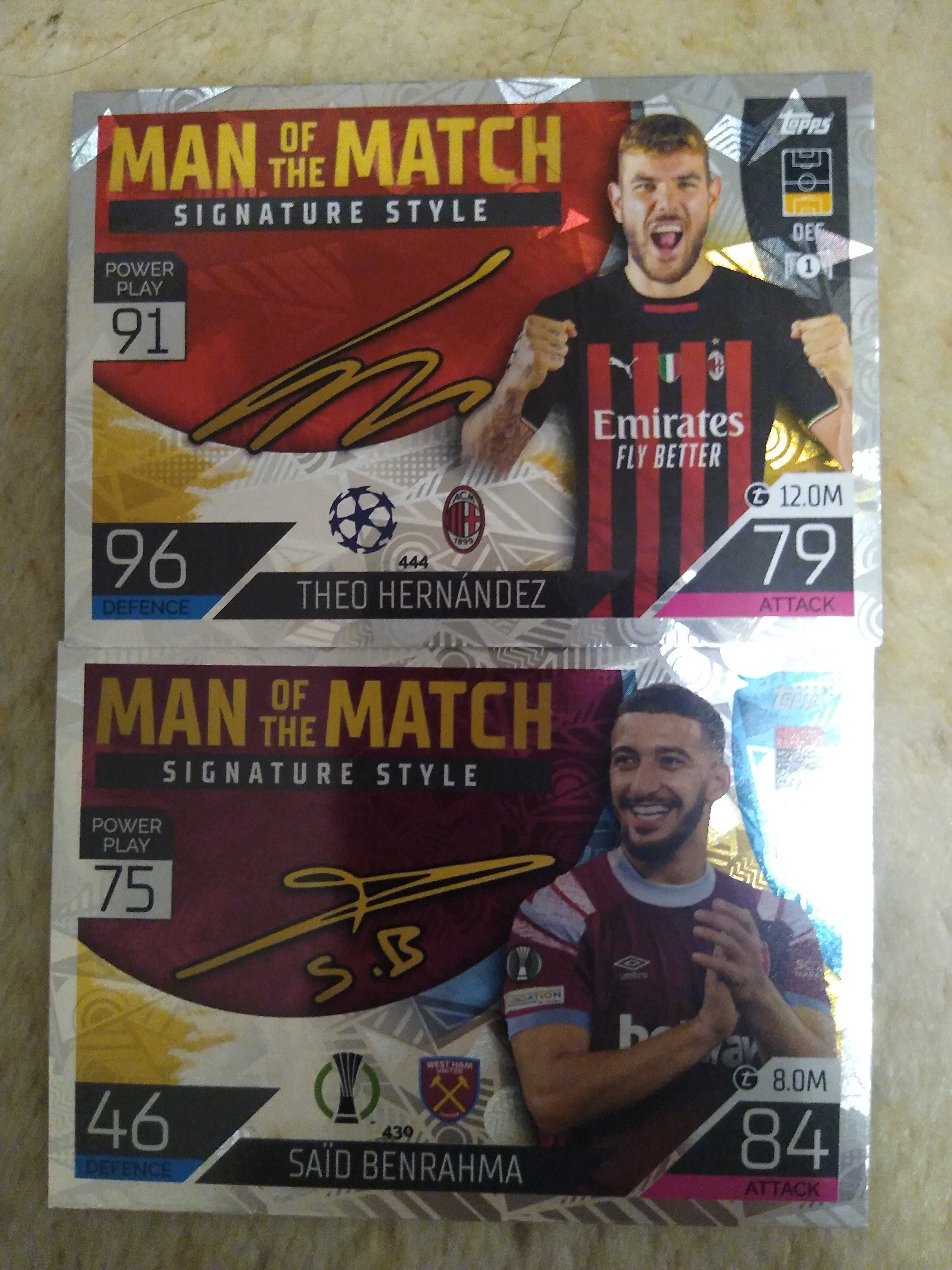 6 carduri FIFA Match Attax, semnături jucatori