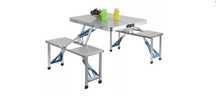 Masa camping cu 4 scaune aluminiu + metal pliabila tip valiza