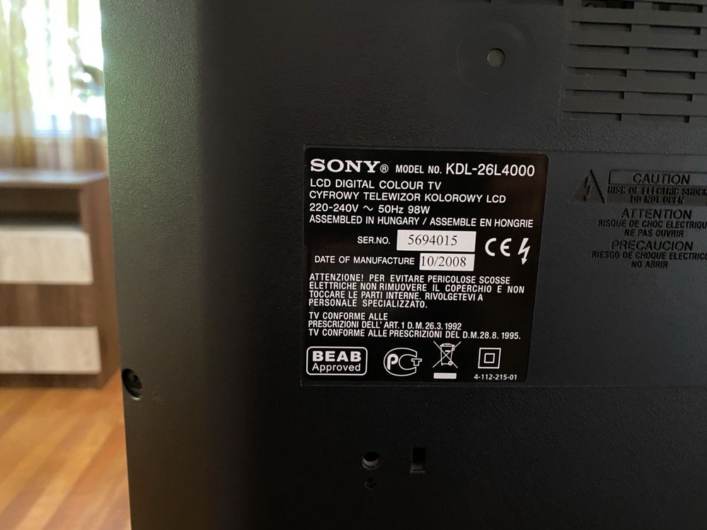 Телевизор SONY KDL-26L4000