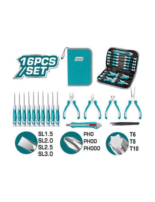 Набор ручных инструментов TOTAL TKTTSK0162 | 16 предметов | Cr-V
