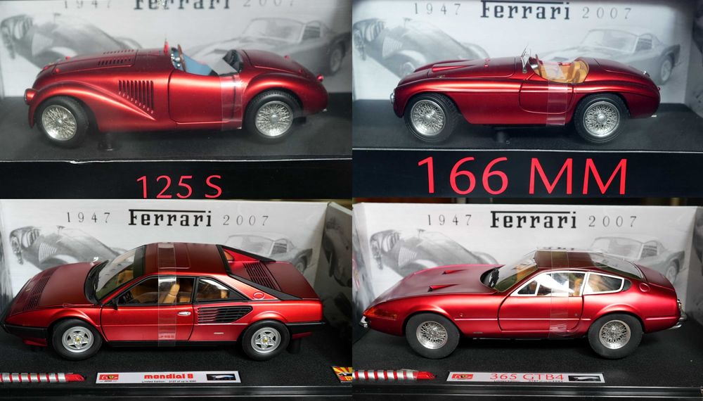 4 modele FERRARI 125S/155MM/365GTB/Mondial8 (Elite) 1/18