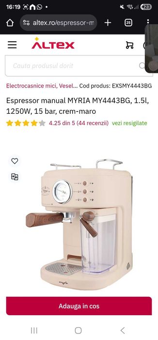 Vând espressor myria