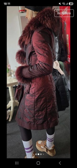 Geaca blana naturala stufoasa