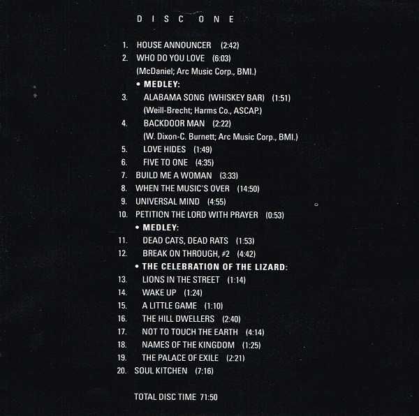 2xCD The Doors - In Concert 1968 -1970