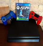 PS4/PlayStation 4 Slim 1 TB HDD cu peste 20 jocuri+FC 24+2 Controllere