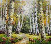 Tablou pictat in ulei manual pe panza de in, 60x50cm finit, din Suedia