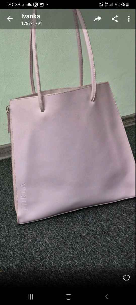 Розова дамска чанта Furla