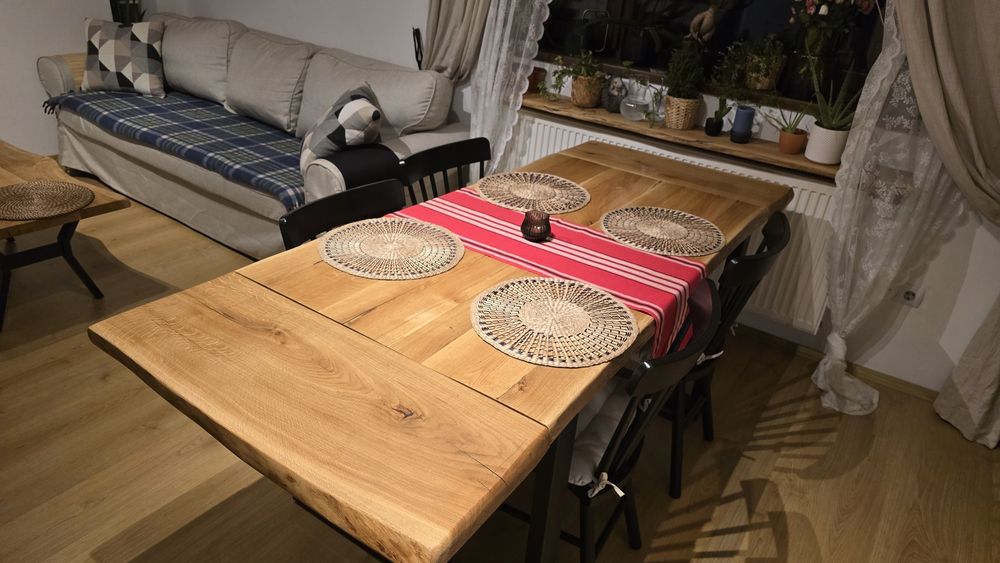 Blat lemn masiv nuc si stejar  rustic