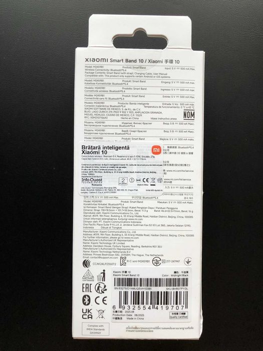 Xiaomi Smart Band 10, Midnight Black, Nou Sigilat