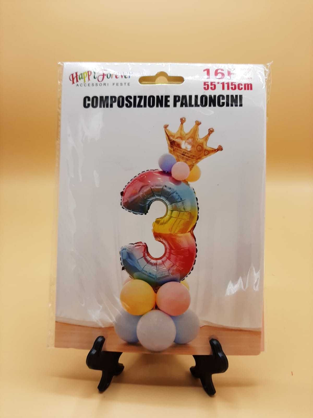 Set aranjament baloane  - cifra 100 cm + 5 baloane 45 cm