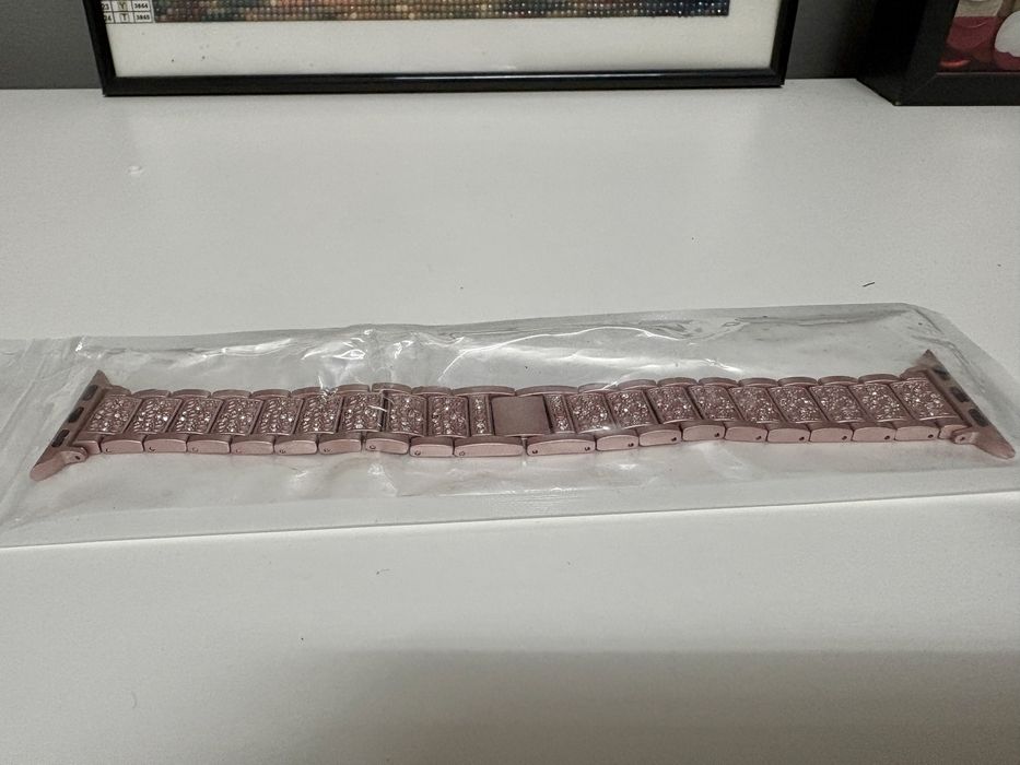 Brățară Myada compatibilă cu Apple Watch 38mm/40mm, roz auriu*