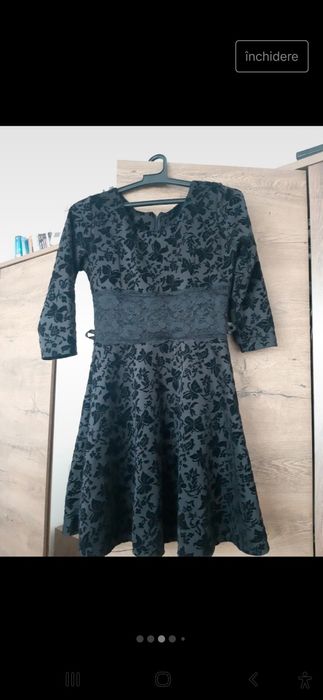 Rochie neagra cu fluturi