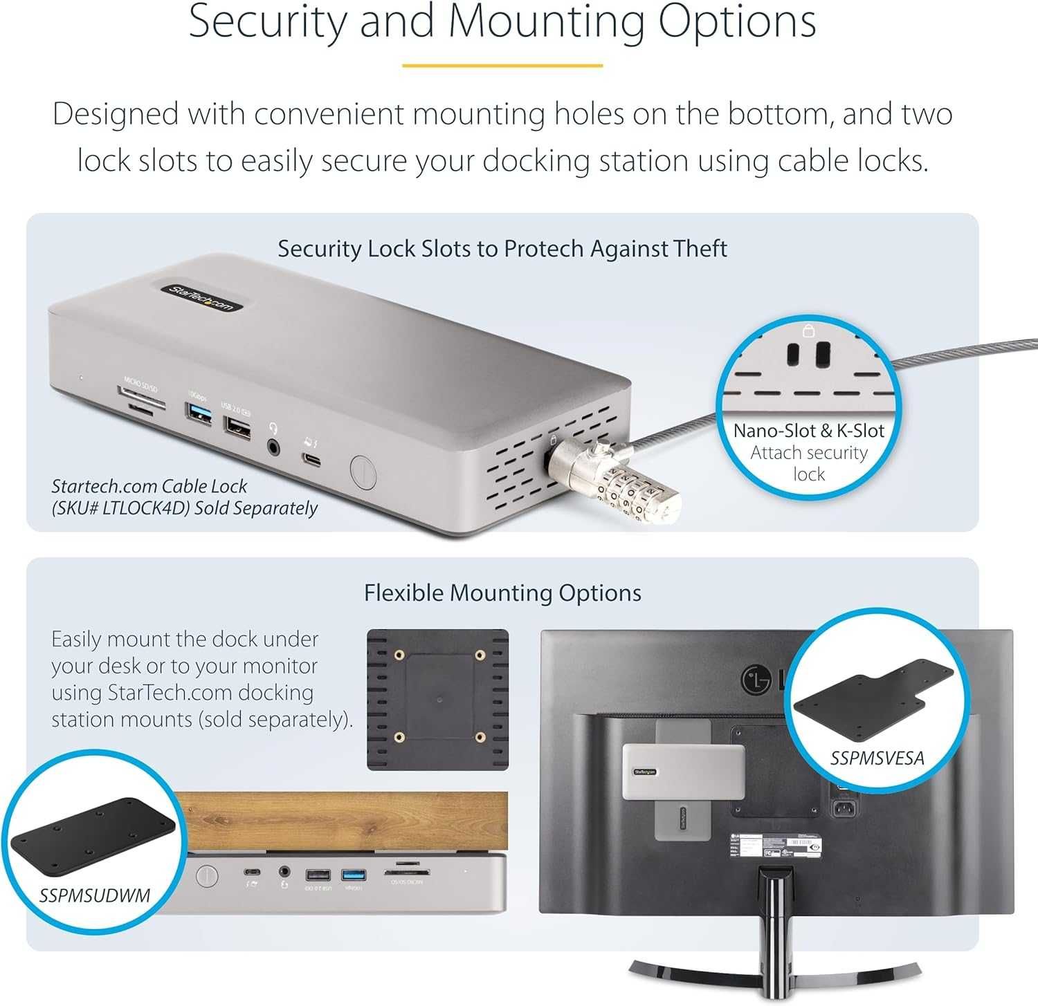 StarTech.com Thunderbolt 4 Мултидисплейна докинг станция,2x HDMI/2x DP