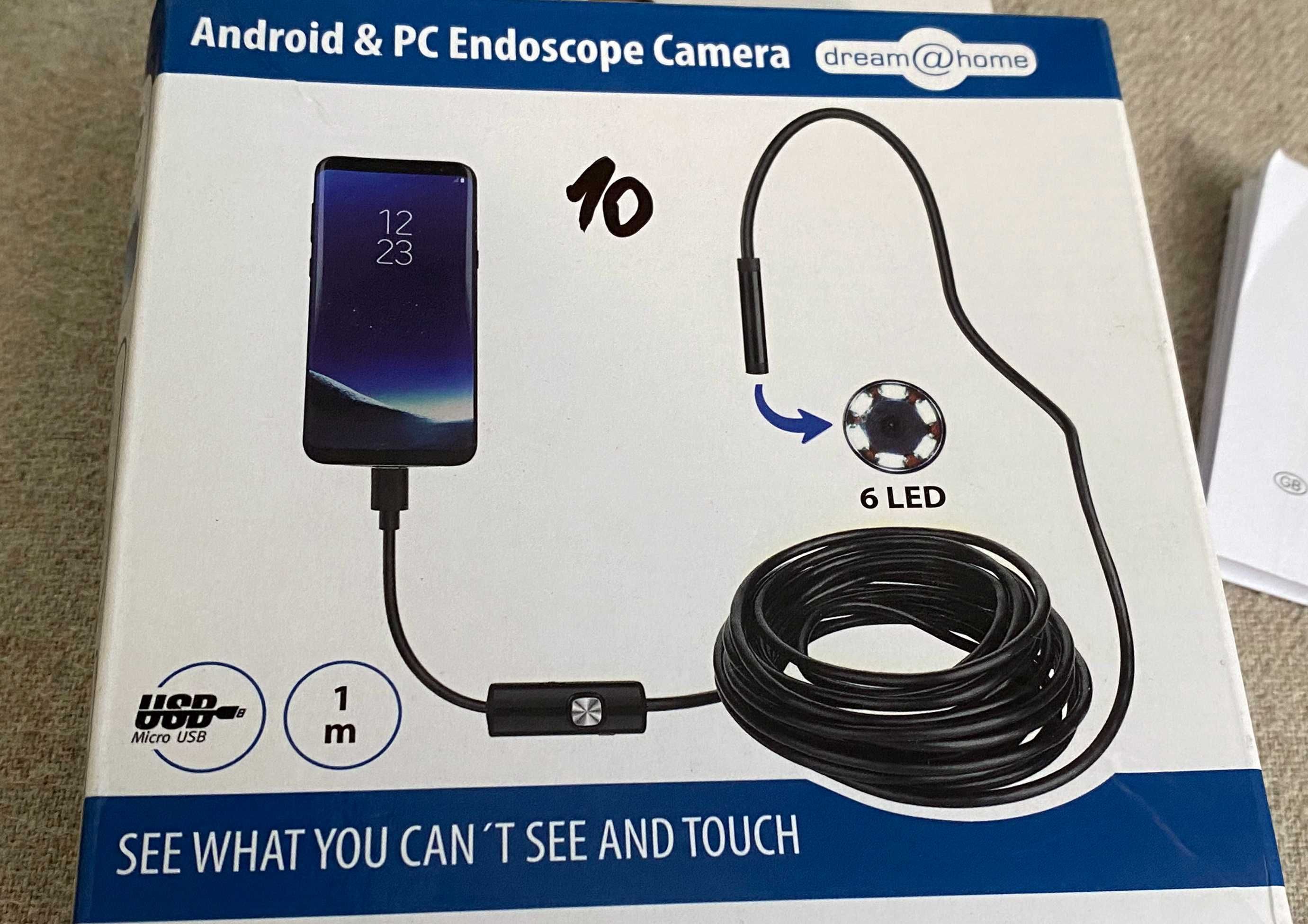 Camera inspectie endoscop 1 m, 6 led pentru Android sau PC HD