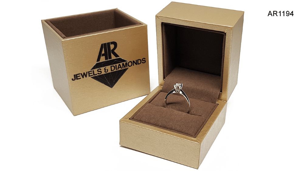 Inel Aur alb 14k cu diamant model ARJEWELS&DIAMONDS (AR1194)