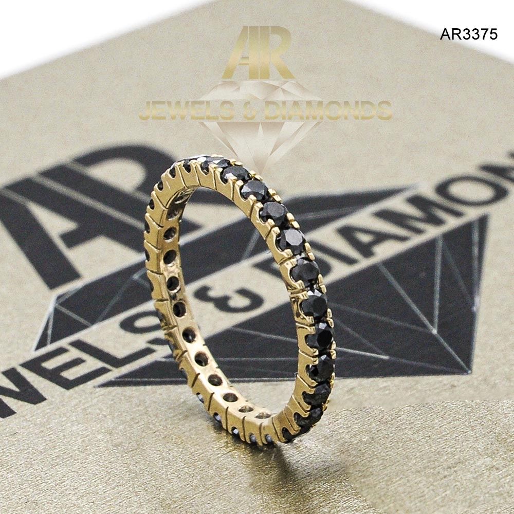 Inel Aur 14 K cu Diamante Negre model nou AR3375