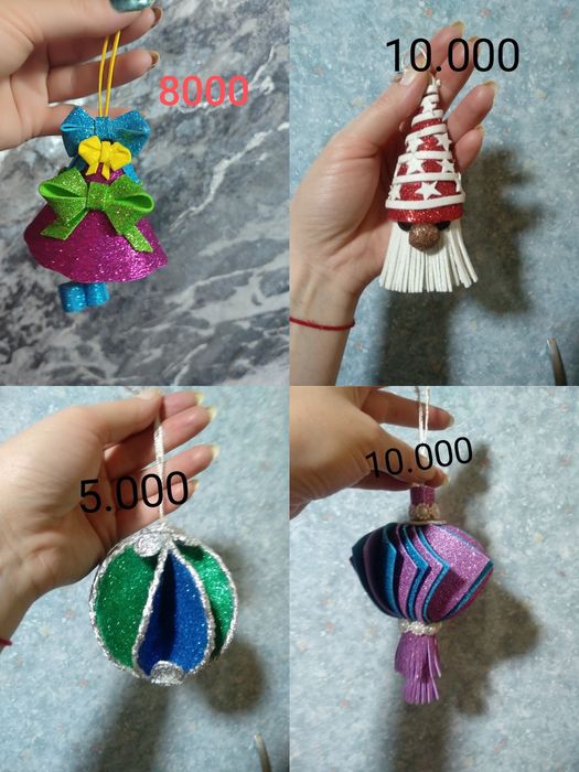 Новогодние игрушки на ёлку ручной работы