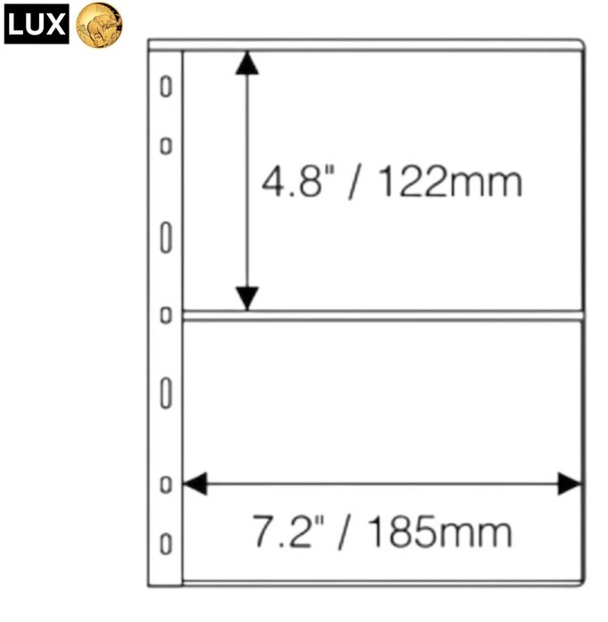 Листа LUX за банкноти , пощ. картички и FDC пликове - OPTIMA стандарт!