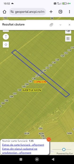 Vand 5000mp teren intravilan Copaceni langa 1 Decembrie