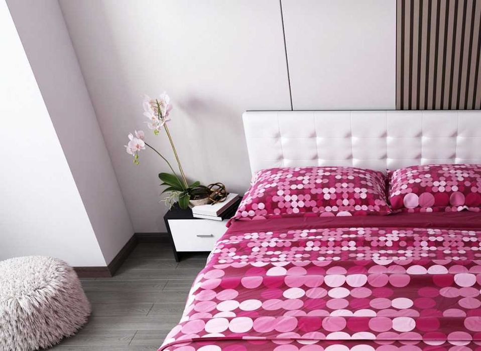 Set Mobila Dormitor Bingo F Tapitat Alb – 4 piese