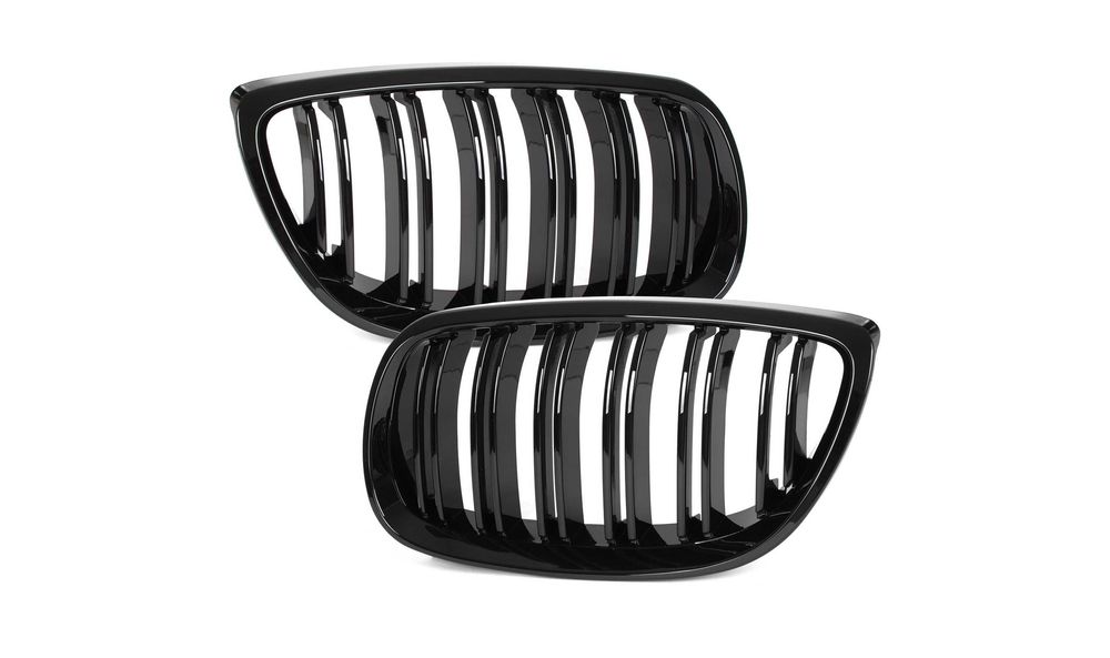 Grile duble BMW Seria 3 E92 E93, 2006-2010 - Negru lucios