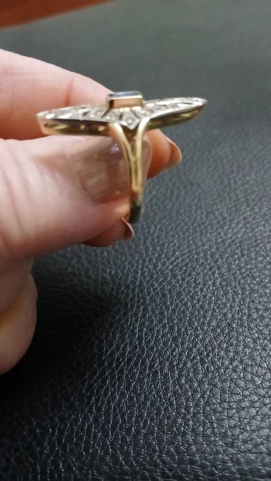 Кольцо с бриллиантами 18 р. 750 проба. Советское.