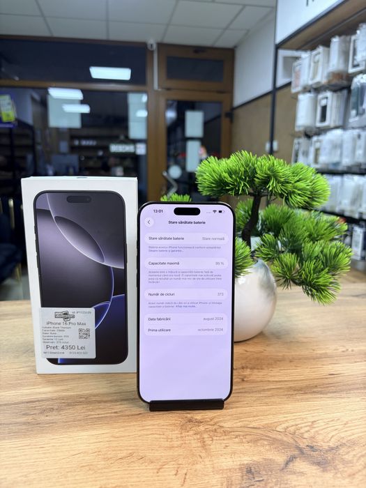 iPhone 16 Pro Max - Black Titanium - 256Gb - 95% - Garantie