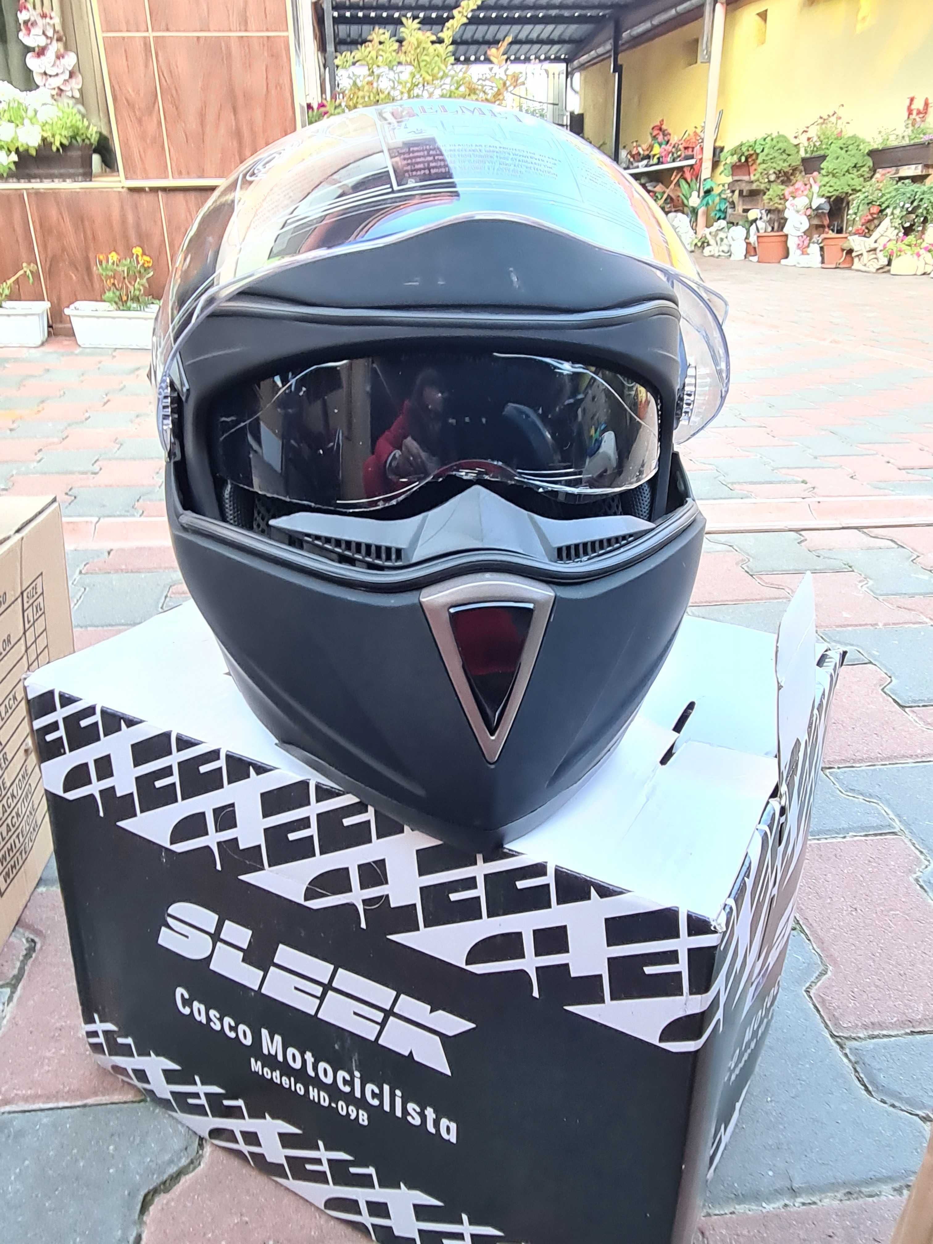 Casca Moto / Scuter cu Viziera si ochelari marimea S M L XL flip up