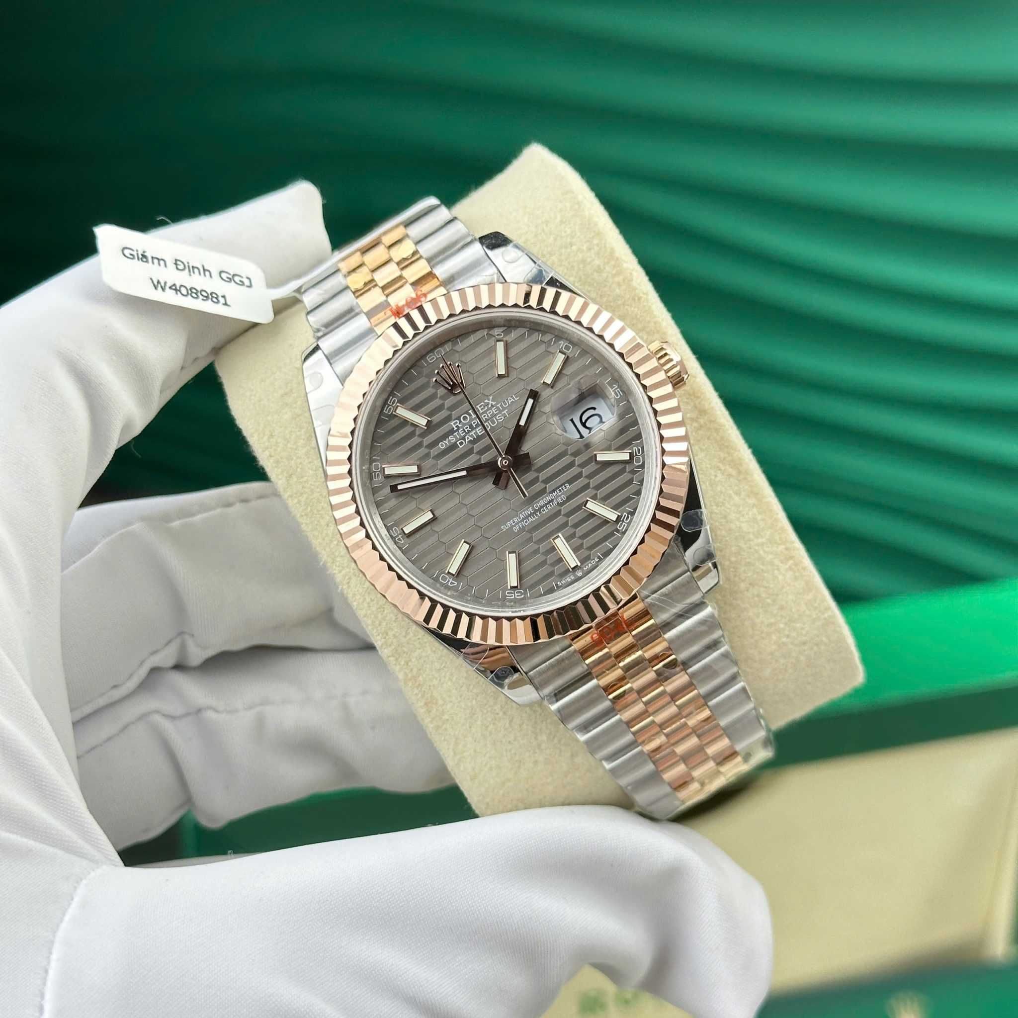 Rolex Datejust 41mm сребро розово злато