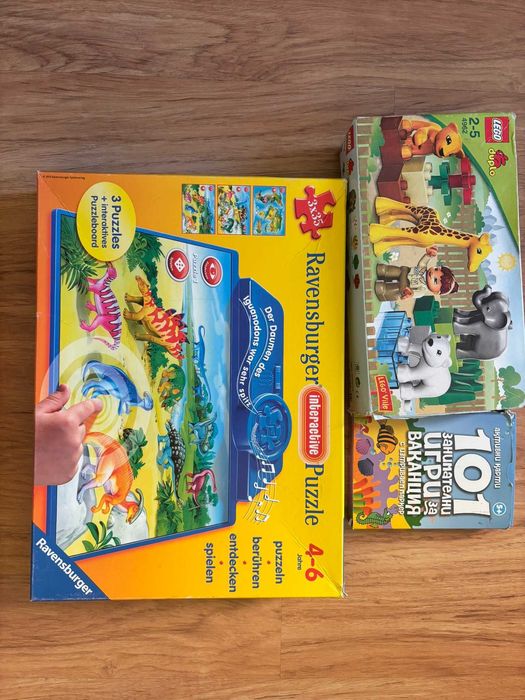 Лего Дупло Зоологическа градина и Полицай с мотор+Пъзел с "умна" дъска