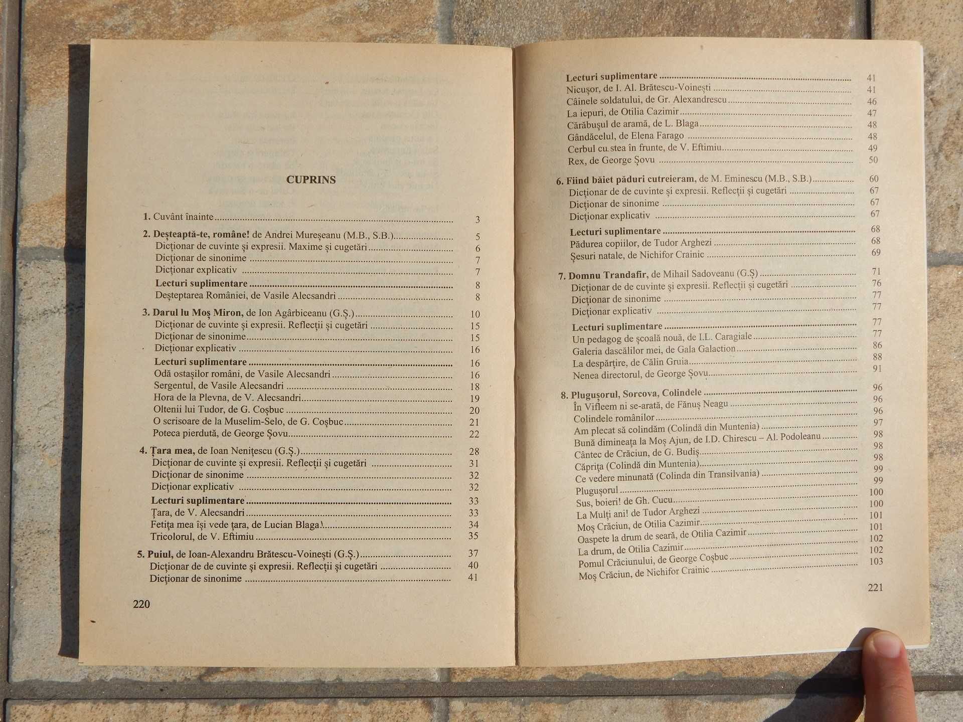 Antologie texte comentate limba romana clasa V Pruna Boatca Sovu 1997
