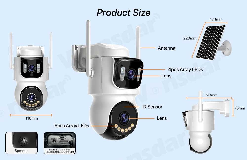 Уличная камера видеонаблюдения, доступ через телефон, Wifi камера