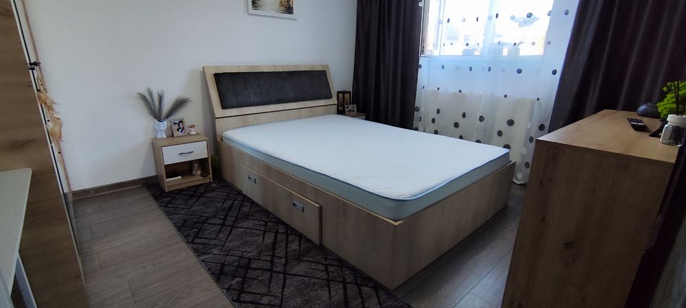 Pat 140/200  cu saltea super ortopedica memory gel