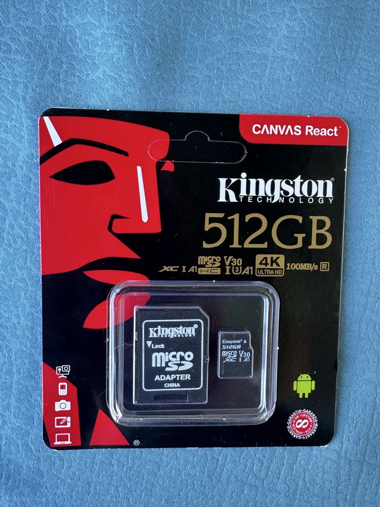Micro SD карта с памет 512 GB , Kingston
