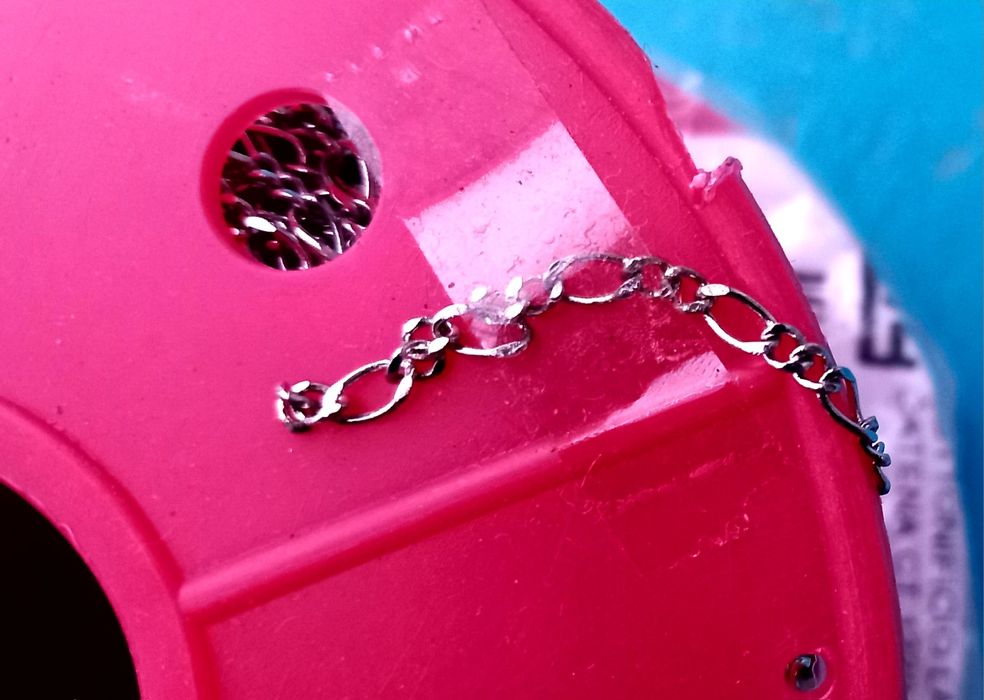 Inel tip D 2cm, Lantisor otel inoxidabil 7~4x3mm - croitorie, pielarie